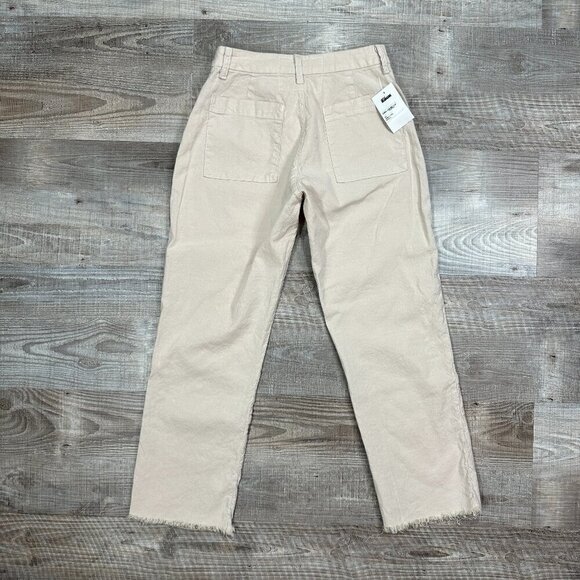 NWT Frank & Eileen Kinsale Blush Pink Cotton Blend Cropped Raw Hem Pants Sz 0 - Picture 5 of 14